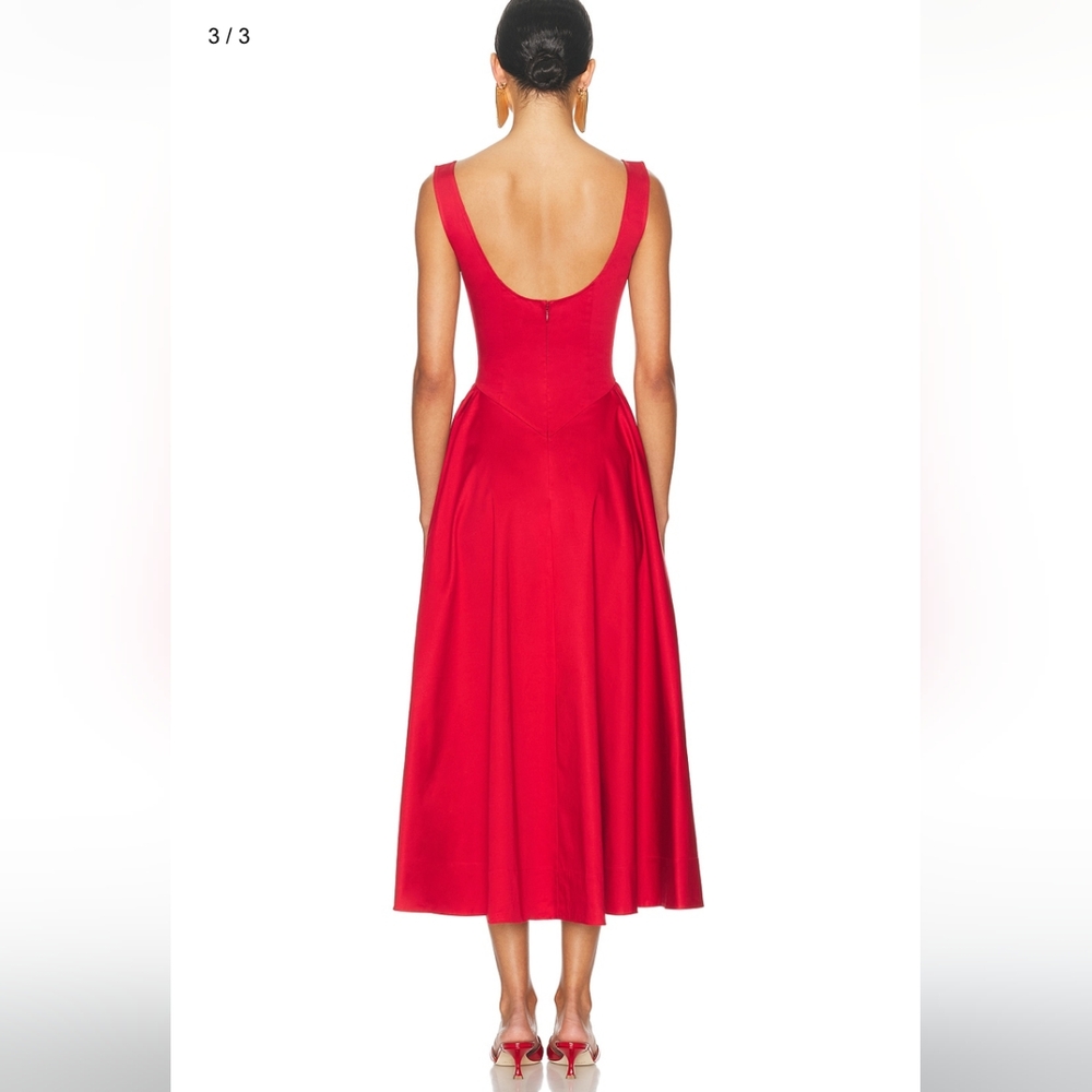 Sleeveless Red Midi Dress - Picture 3 of 8